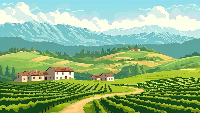 花瓣素材_風光通用插畫鄉(xiāng)間田野圖片背景圖片素材_193517181